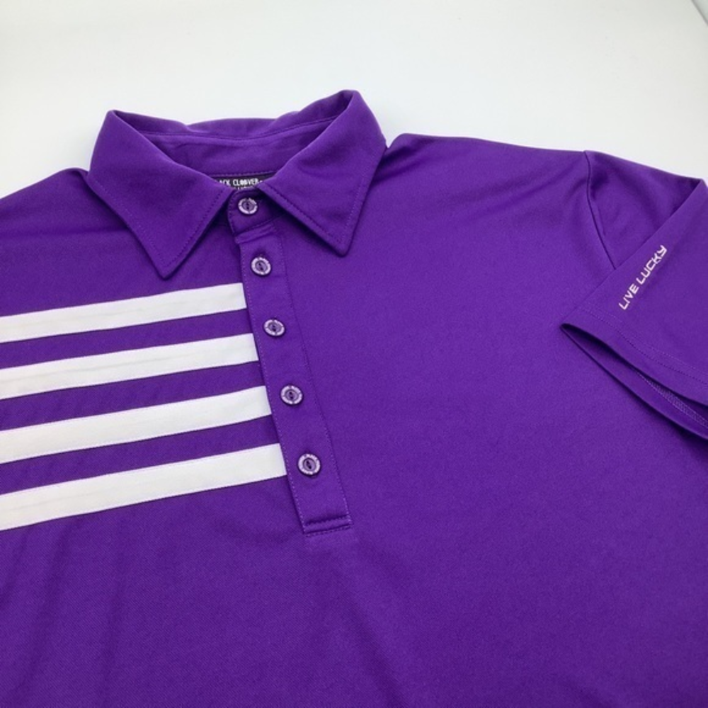 Black Clover Live Lucky Mens Short Sleeve Golf Polo Shirt Purple Size Medium. - Picture 1 of 5